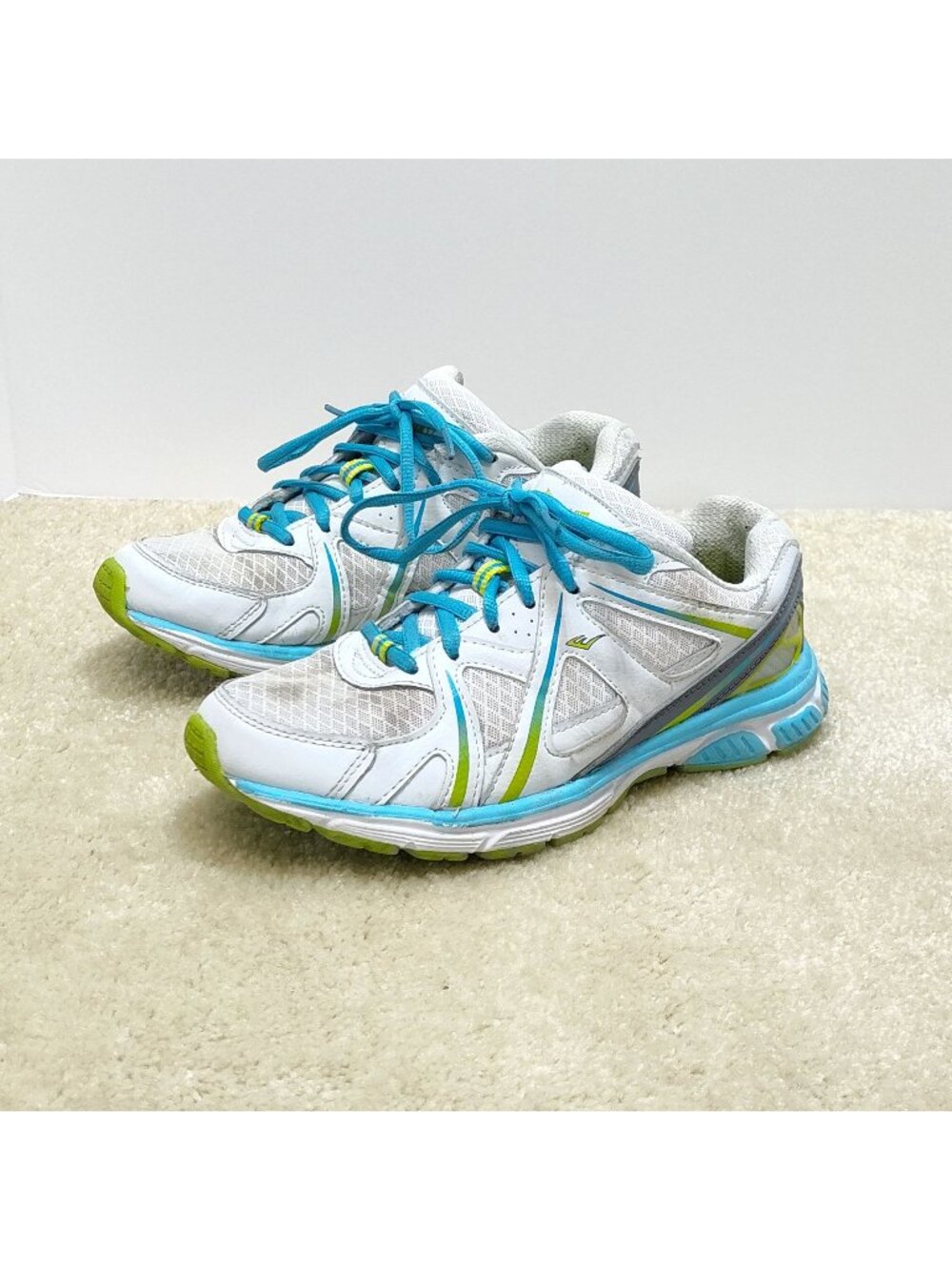 Everlast Sport VIP Running Shoes Women's 8W White Blue Lime Mesh Leather EW/6052